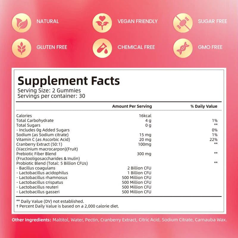 VeeVita® Cranberry Probiotic Gummies