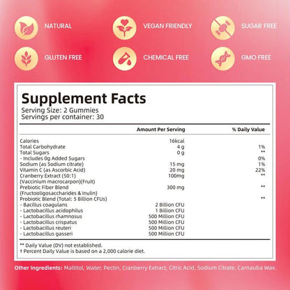 VeeVita® Cranberry Probiotic Gummies